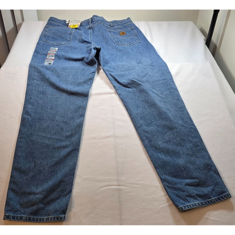 Carhartt‎ Straight Leg Jeans Mens 44x34 Blue Traditional Fit BD0018 Irregular
